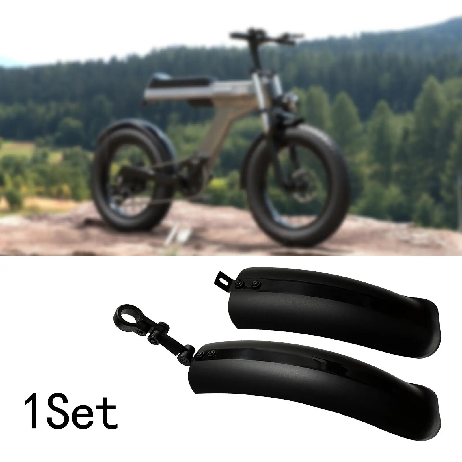 Snow Bikes Mudguard Set Portable Equipment Fittings Front & Rear Fenders for Outdoor Traveling Beach Bikes Riding Mountain Bike