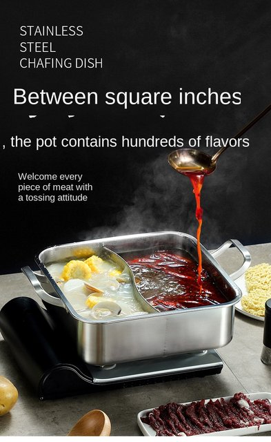 800131 STAINLESS STEEL HOT POT WITH 3 DIVISIONS-30CM 不銹鋼3 格火鍋