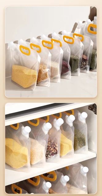 10 Pcs Kitchen Food Storage Bag Transparent Moisture-proof Sealed Plastic  Bag Household Large Capacity Stand Up Packaging Bags