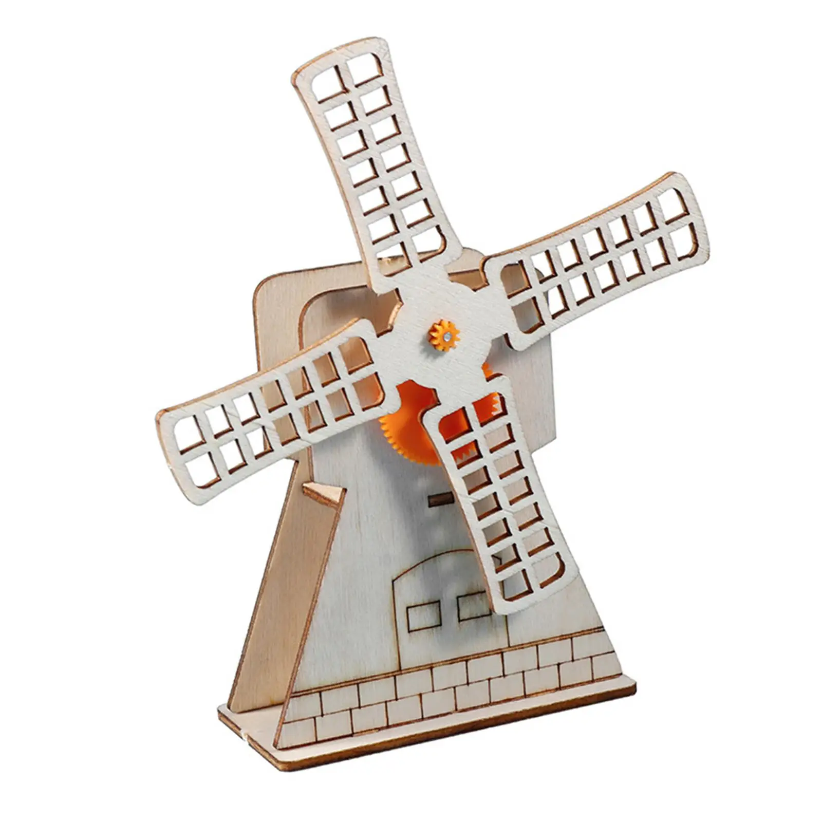Windmill Wooden House Technology Small Production Science Experiment Teaching Toy Ornaments Windmill Model Kit for Kid Gifts