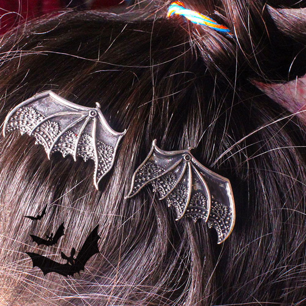 Gothic-Stil, Fledermausflügel, Haarspange, personalisierbar, Halloween-Haarschmuck, Vampir-Teufel-Haarnadel für Party, für Frauen, Kopfbedeckung – Detail 5