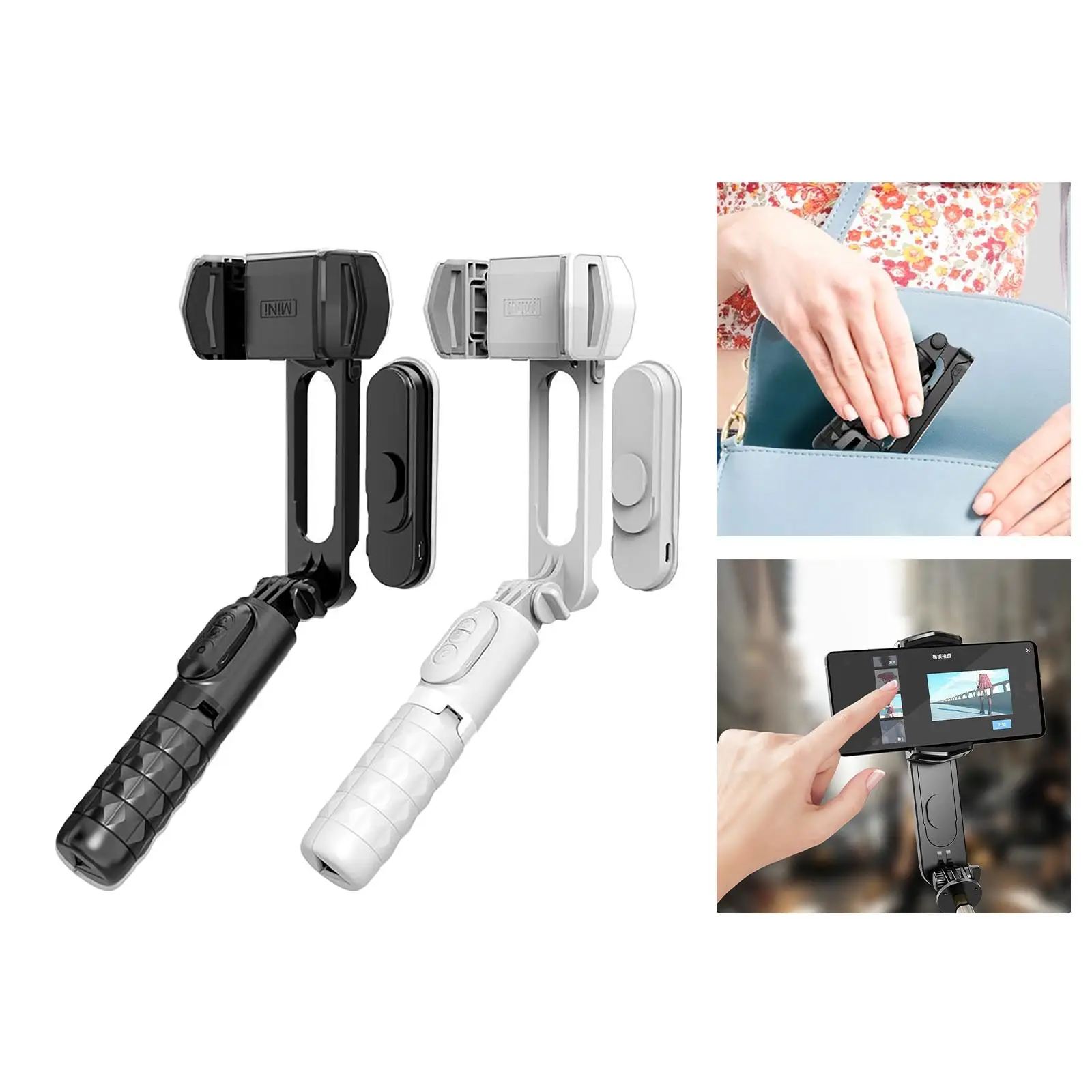 Cell Phone Gimbal Video Stabilizer Selfie Stick Detachable Fill Light Bluetooth Remote Handheld