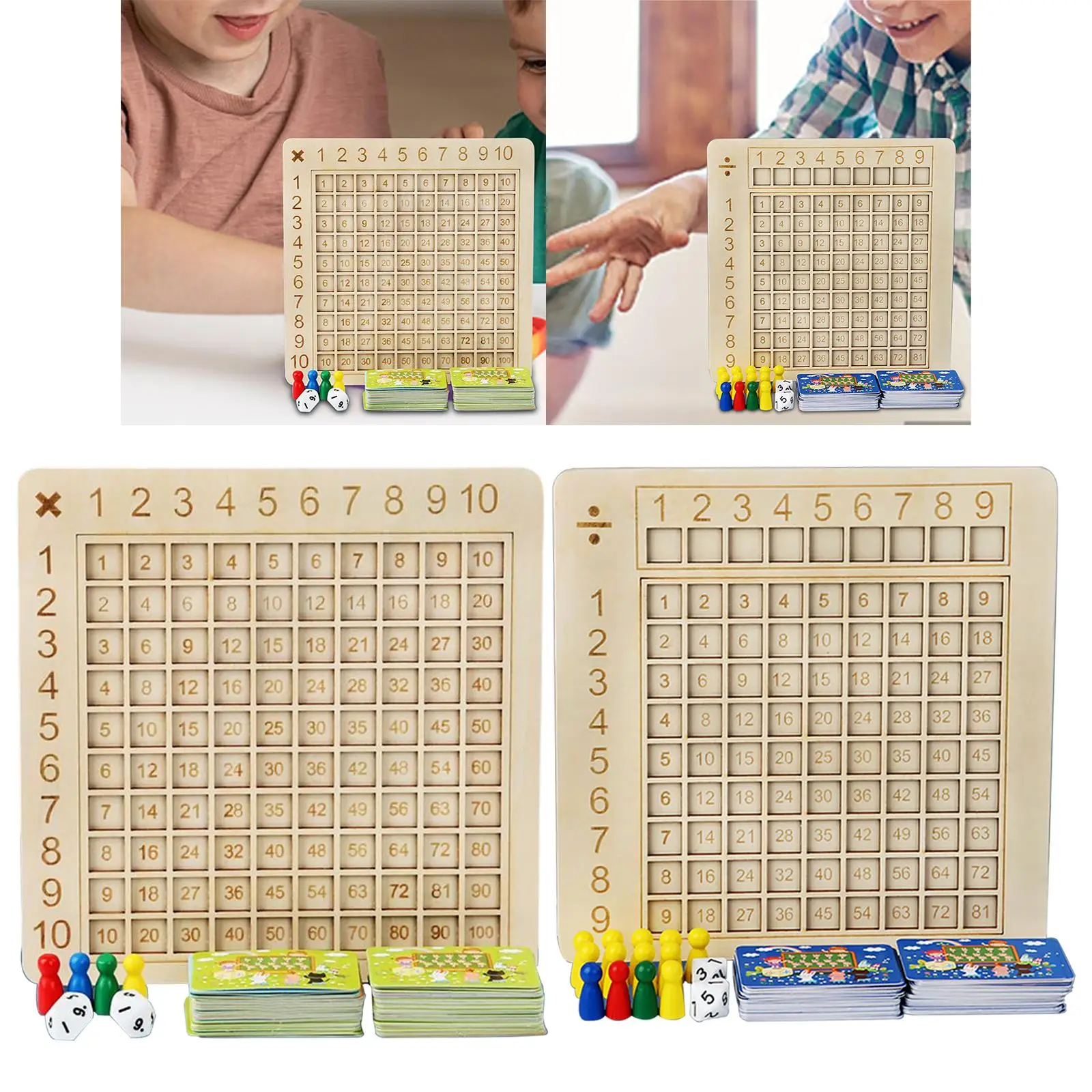 Multiplication Board Montessori Mathematics Teaching Aids for Kids Children