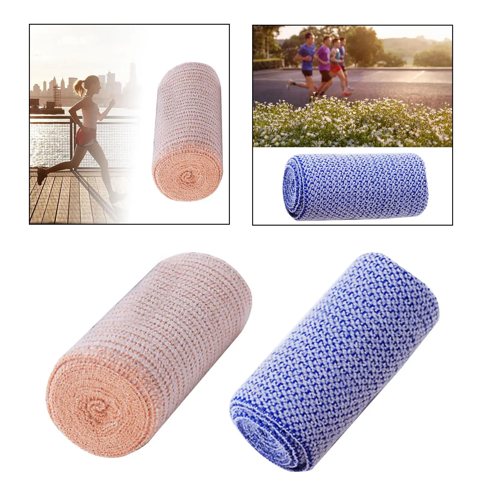 Sports Bandage Wrap Elastic Bandage Wrap Elastic Durable Leg Wrist and Ankle Foot Wrap Tape Portable Stretched Compression Roll
