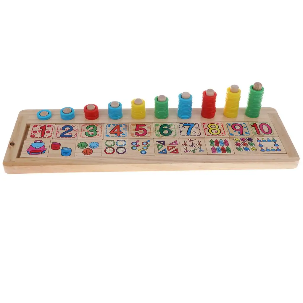 Children Wooden Mathematics Numbers Counting Matching  Cognition Educational Toy