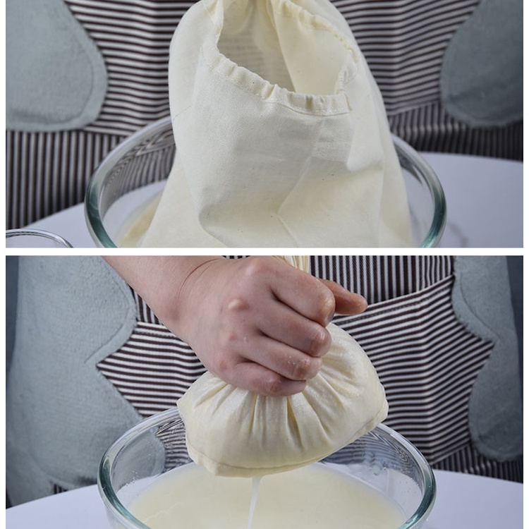 Reusable Cheese Cloth Filter Bags for Tea Yogurt Cold Brew Milk Tea Strainers Soap Herbs Spice Strainers Muslin Drawstring Bags