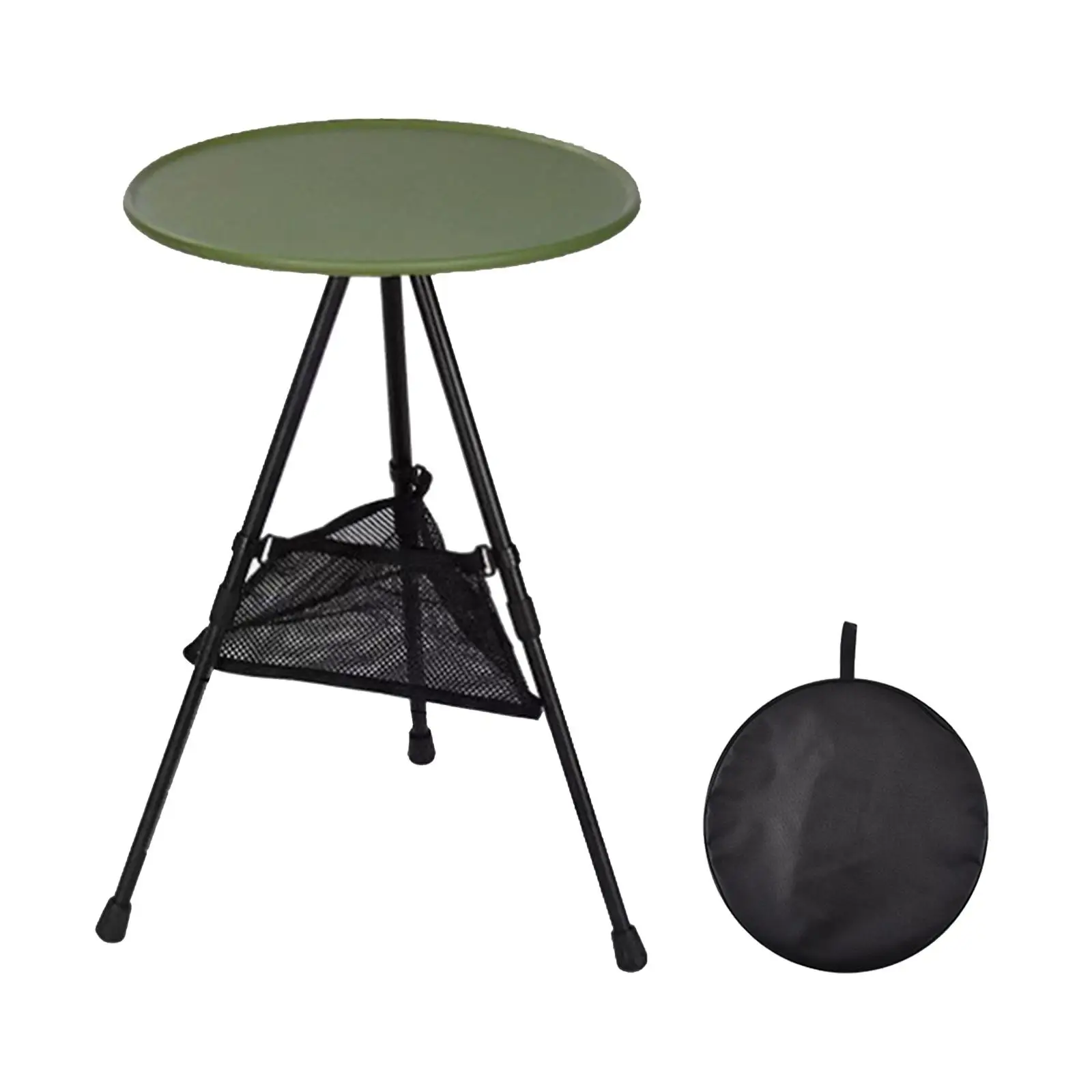 Outdoor Round Table Coffee Tea Table Portable Folding Camping Table Dining Table Mini Foldable Picnic Table for Beach Party Deck