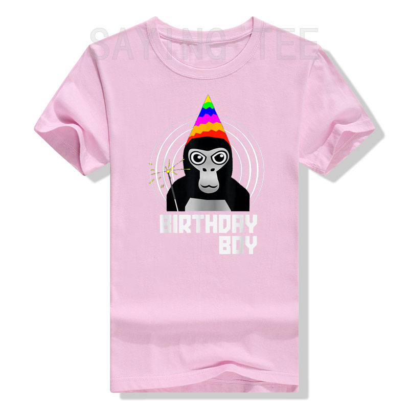 Gorilla Tag Birthday Boy VR Gamer Shirt für Jungen, Teenager-T-Shirt, lustiges Geburtstagsgeschenk, süßes Grafik-T-Shirt, kurzärmelige Blusen, Geschenk – Detail 7