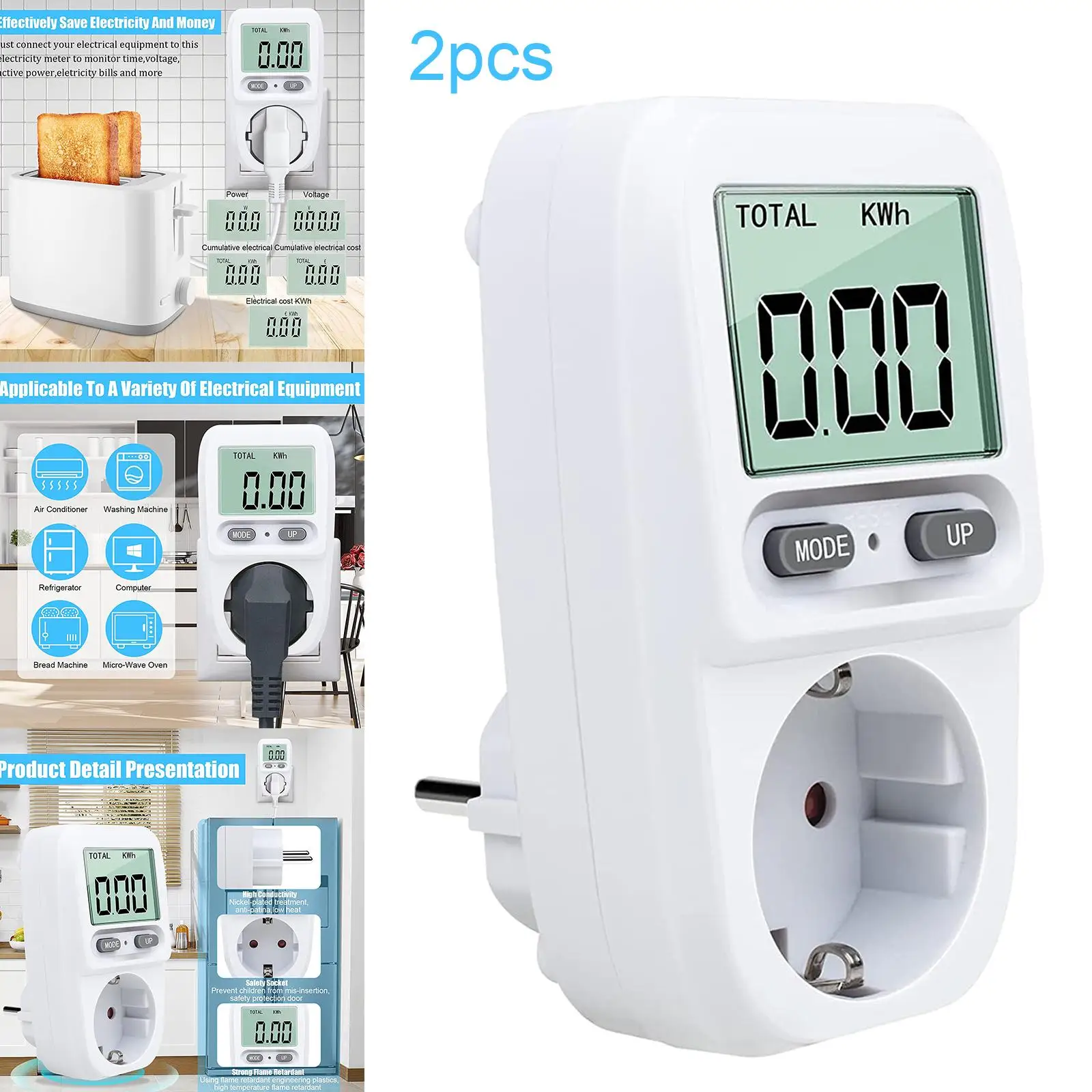 Electricity Usage Monitor Power Backlight Current Wattmeter Monitor Monitoring Watt Meter Monitor Power for Hotel