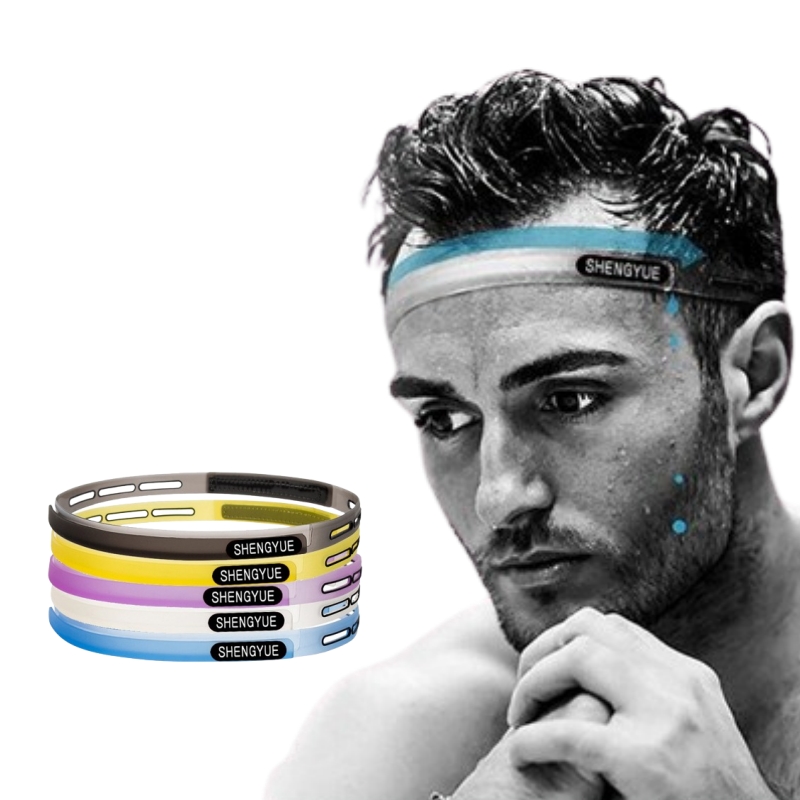 Description Picture 5 of itemAdjustable Silicone Anti-slip Sweat Sweatband Headband Men Women Exercise Fitness Running Yoga Elastic Sports Sweat Guide Belt