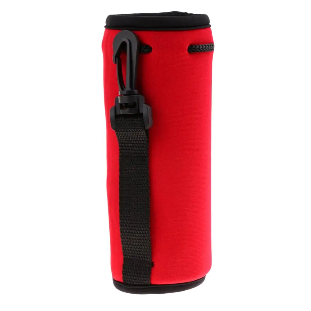 Water Bottle Carrier Insulated Neoprene Water Drink Holder Bag Case pouch 00ml with Drawstring 6.4x17.5CM