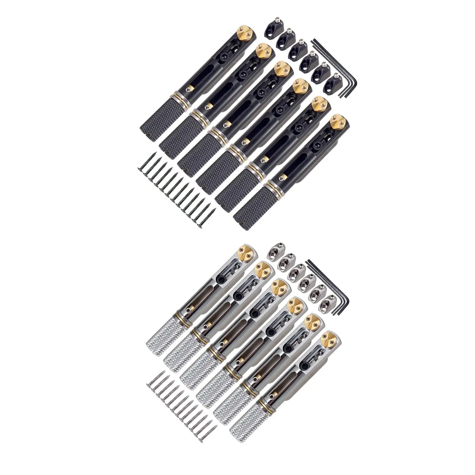 Metal 6 Strings Guitar Bridge Set with Nut and Wrench for  Guitar Accessories Parts
