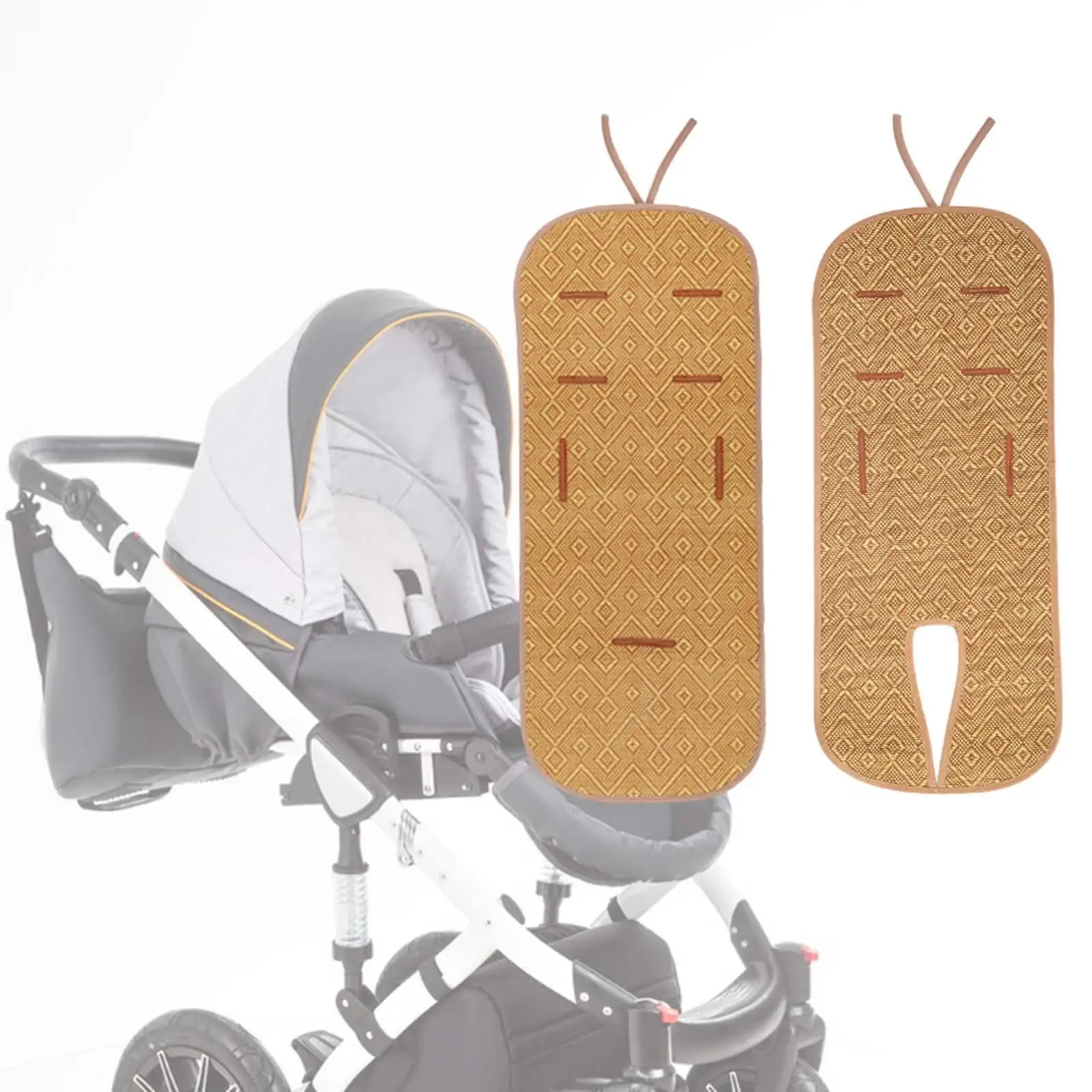 Stroller Seat Liners Soft Foldable Smooth Breathable Fittings Liner Comfortable Sleeping Rattan Anti Slip Cushion Pad Cool