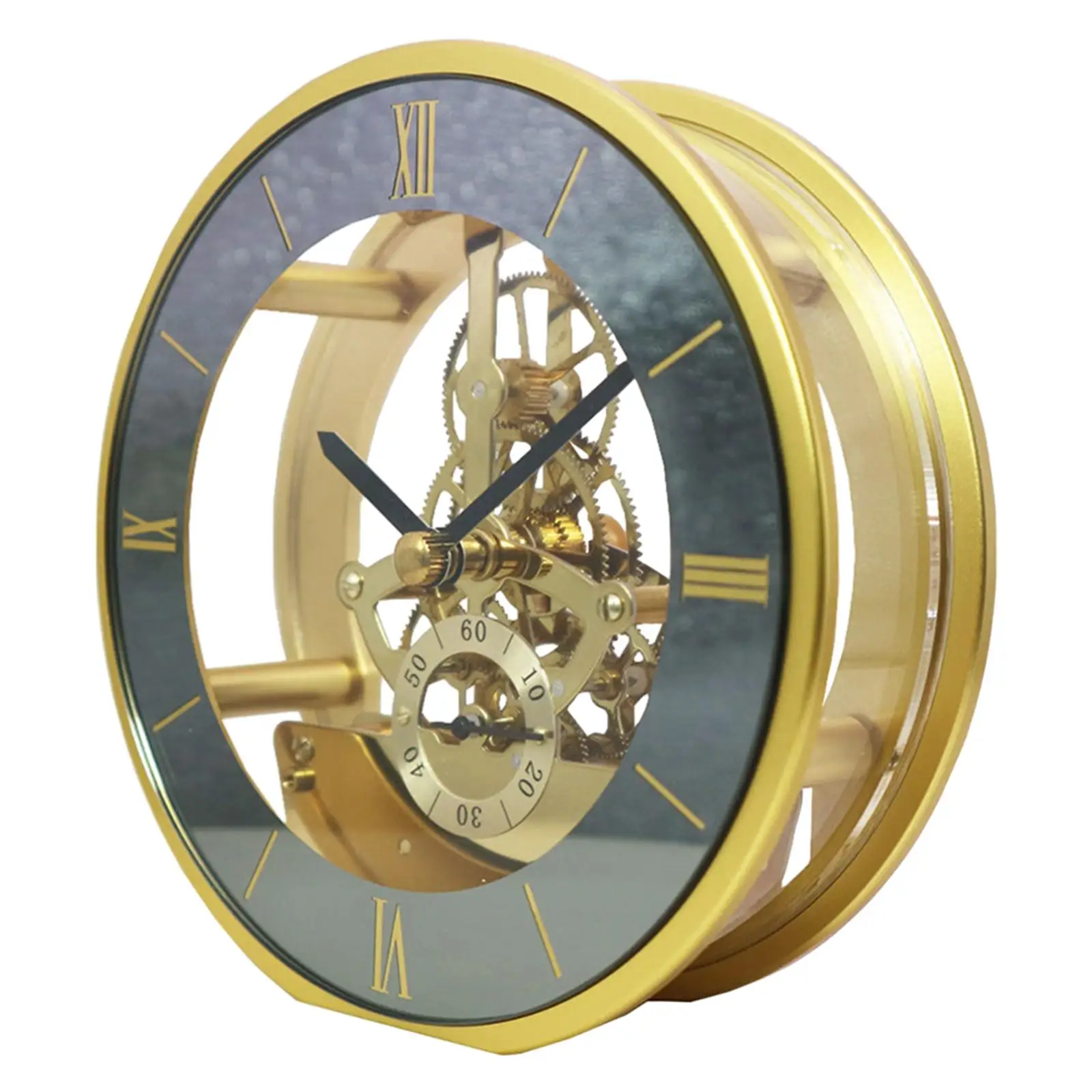 Table Clock Classic Anniversary Gift Antique Copper Aluminum Alloy Timepiece for Bedroom Home Bedroom Desk Shelf Bathroom Office