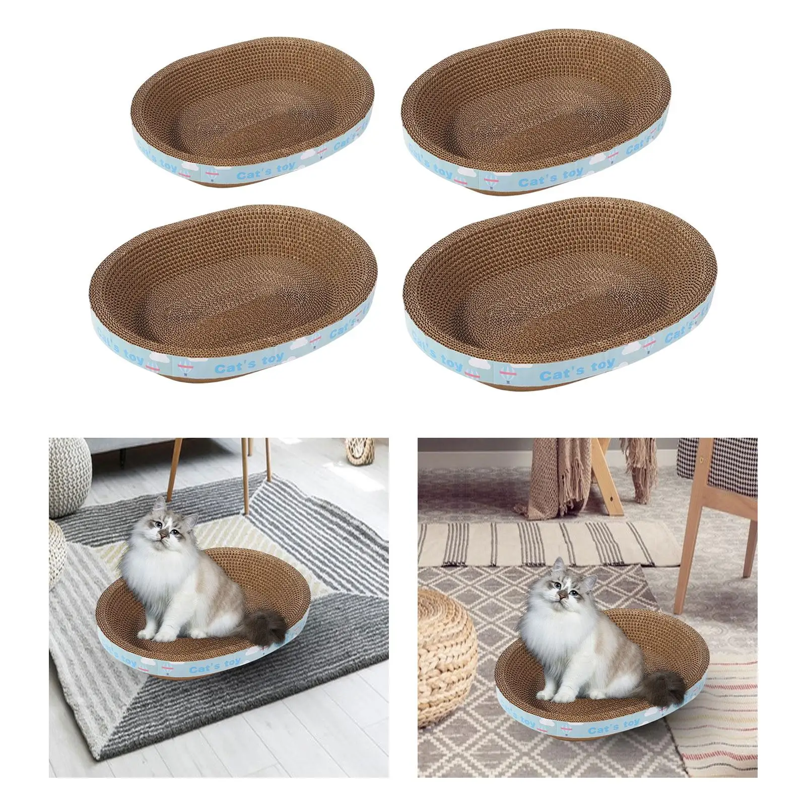 Corrugated Scratch Pad Scratching Lounge Bed Cat Scratcher Bowl Recycle Board Indoor Cats Cat Scratcher Cardboard for Play Kitty