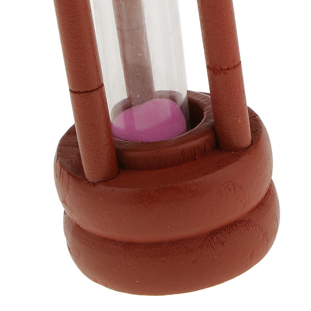 Maroon Wood Sandglass Timer Teeth Brushing Special Needs Therapy Math Exercising Hourglass 1,2,3,5 Minutes