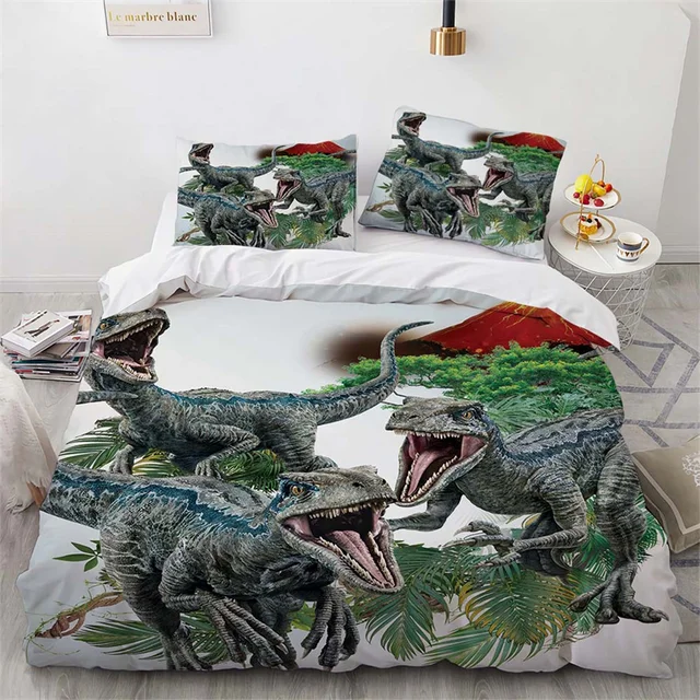Dinossauro crianças jogo de cama cenário animal moda 3d duvet cover  conjunto consolador roupa gêmeo rainha rei único tamanho dropshipping -  AliExpress