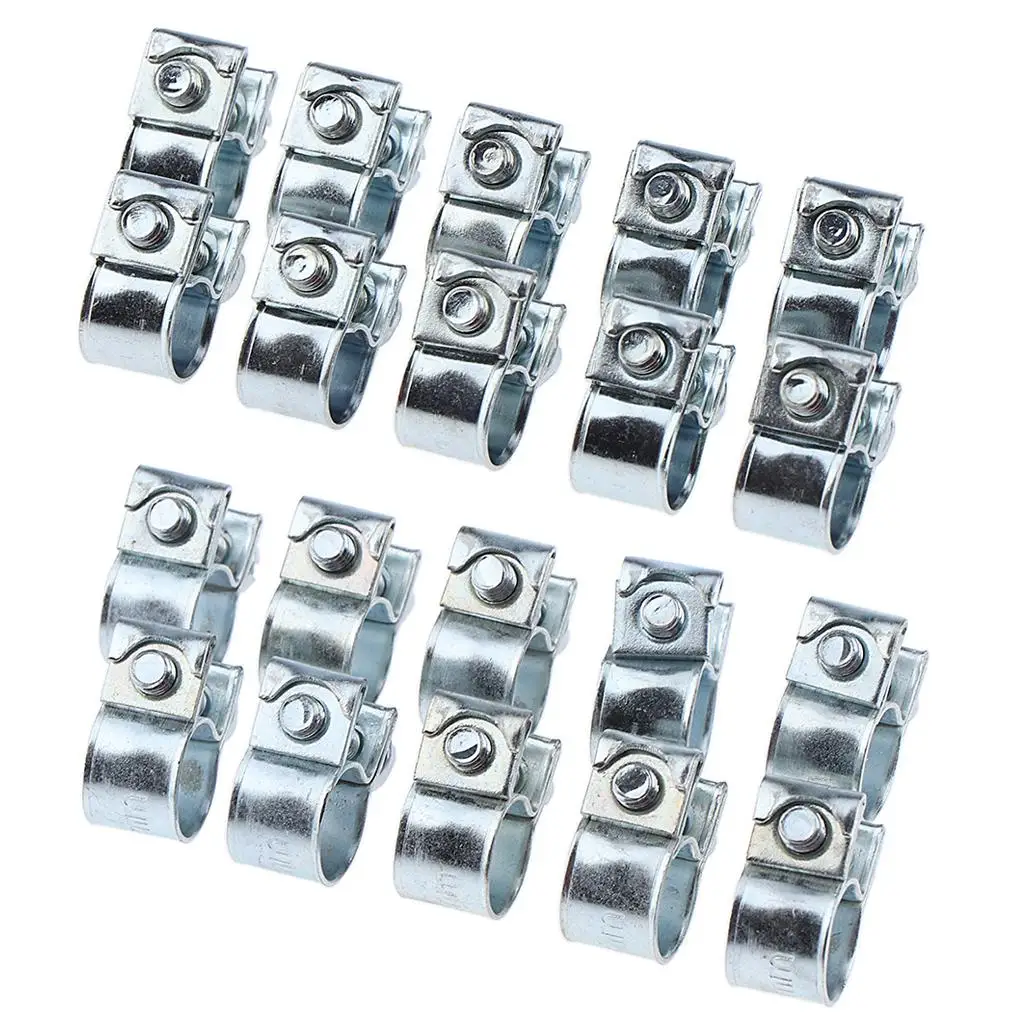 20pcs Stainless Steel T- Silicone Hose  Clamps Ø 6-8mm Ø 8-10mm