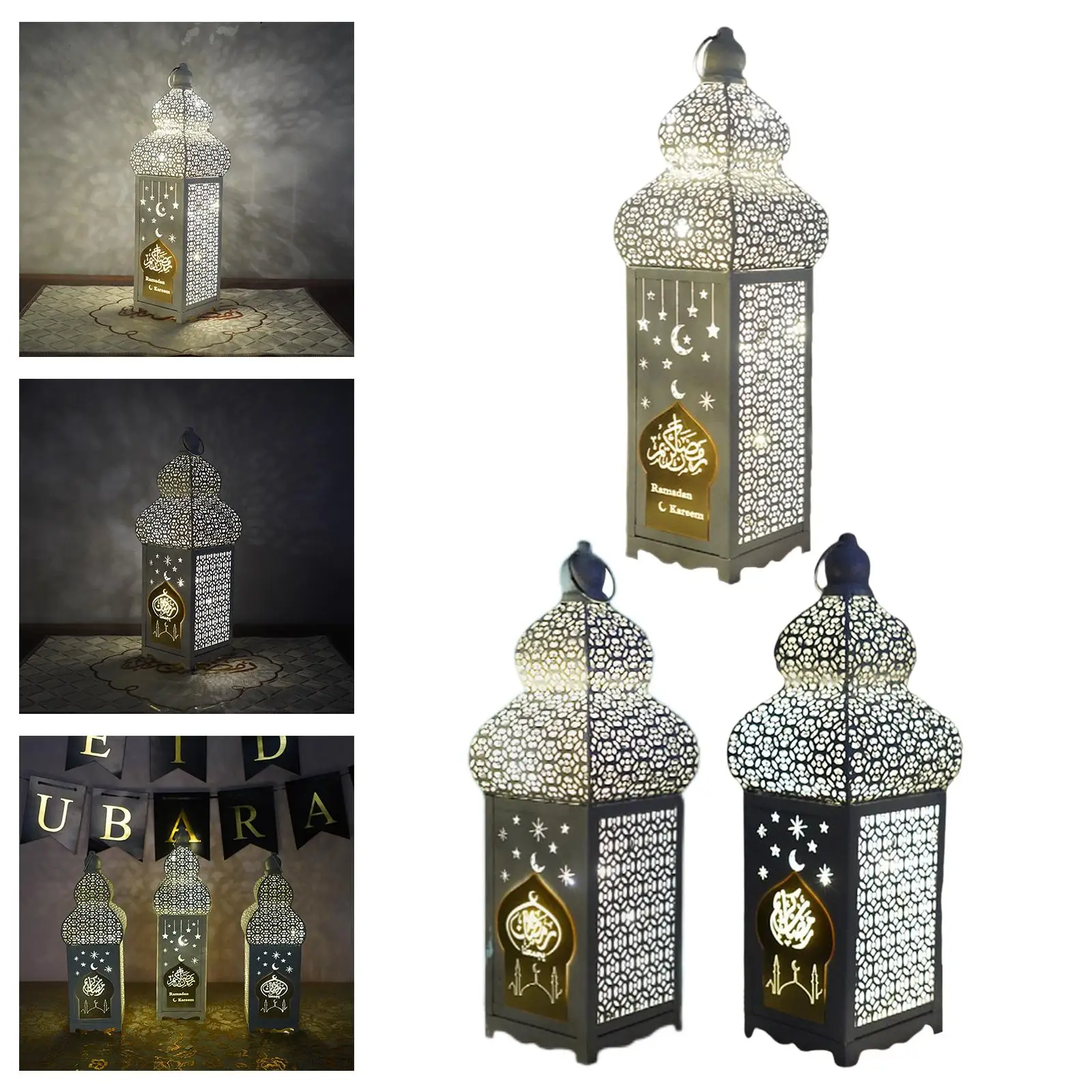 Modern Moroccan Hollow Lantern Light Home Indoor Decorative Gift