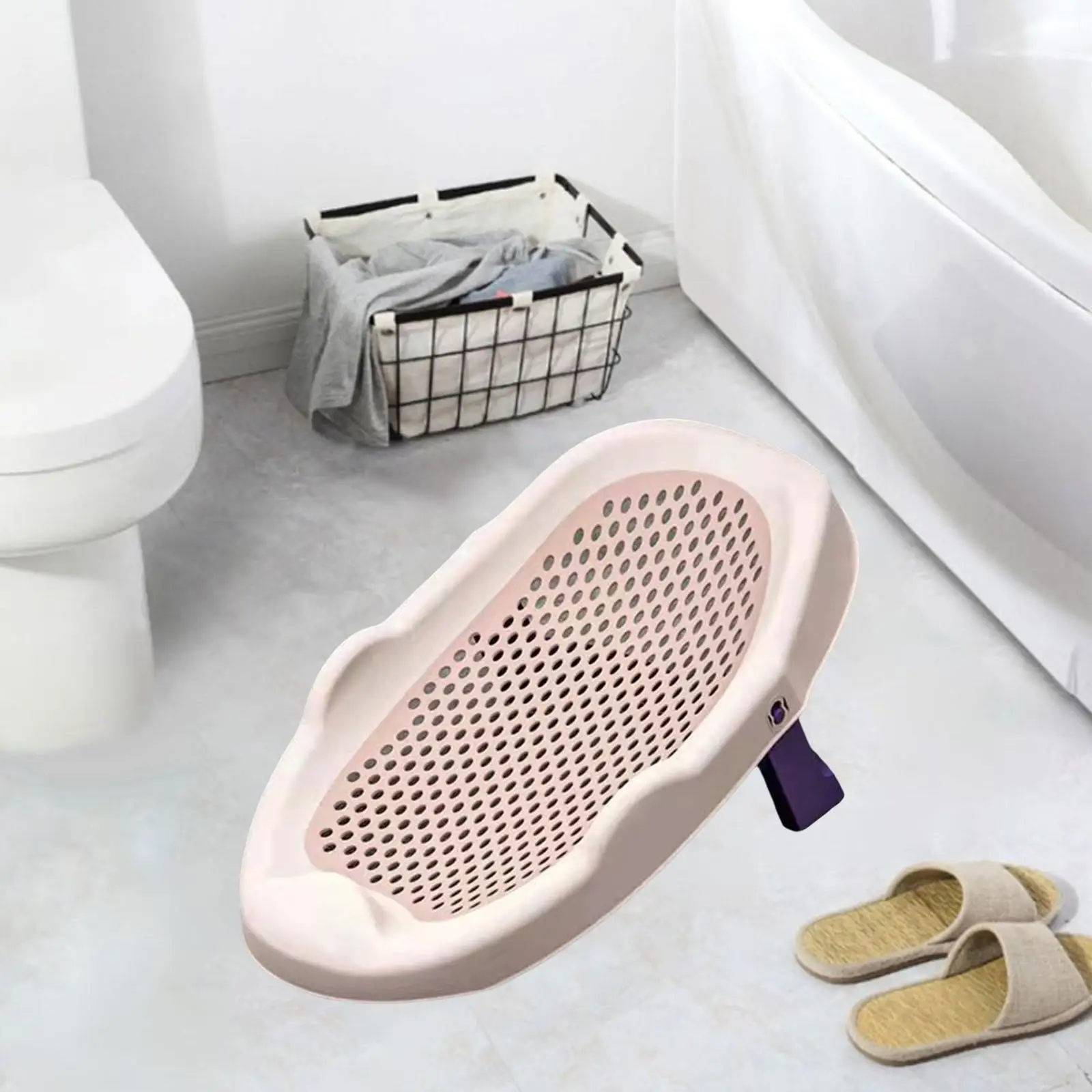 Baby Bath Seat Adjustable Foldable Breathable Anti Slip Shower Support for Baby