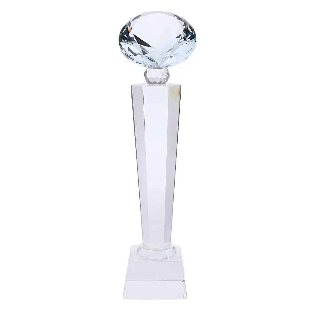 1 Crystal Winner Trophy Cup 29cm Tall Diamond Style for Victory Award