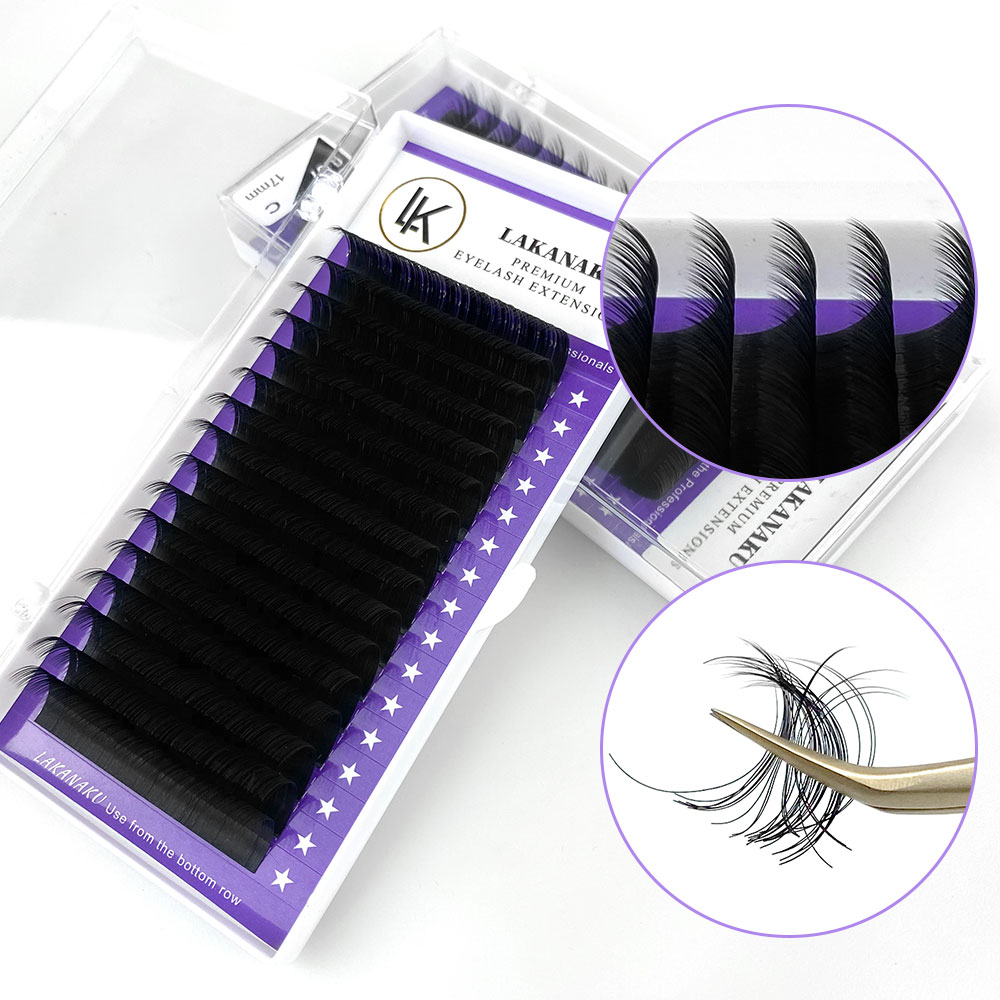 Best of LAKANAKU Natural Premium Individual Volume Eyelash Extensions Handmade Mink Eyelash Private Label Makeup Individual Lashes Reviews & Tips