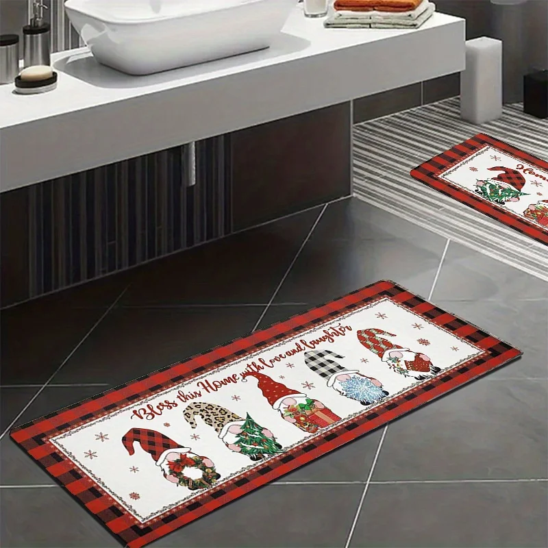Home Kitchen Christmas Gnome Floor Mat