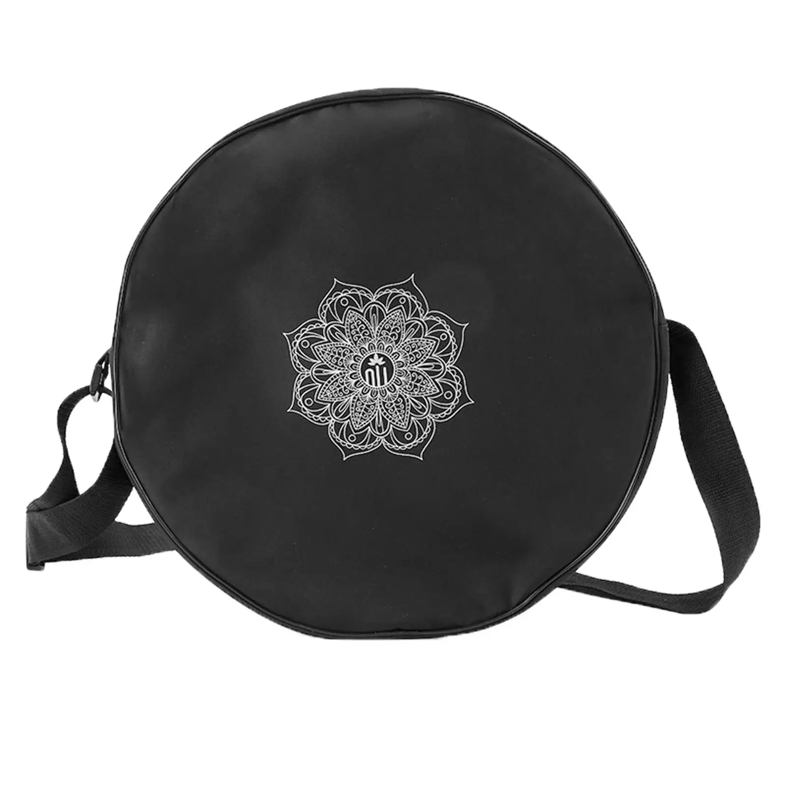 Yoga Wheel Bag Nylon Black Mandala Flower Yoga Circle Bag Yoga Wheel Dharma Wheel Storage Bag Shoulder Fitness Bags