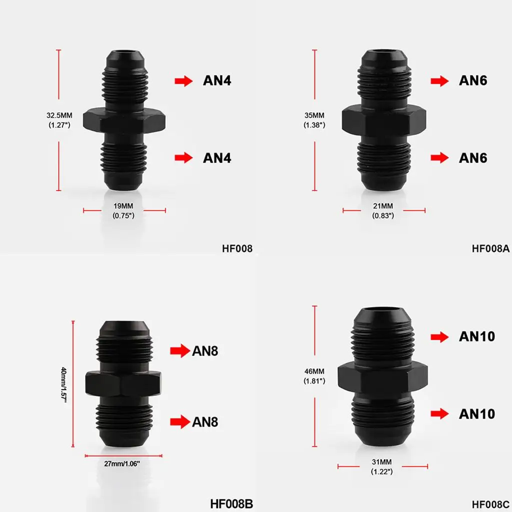 Universal Straight Oil/Fuel/ Hose Male Fitting 40mm*27mm