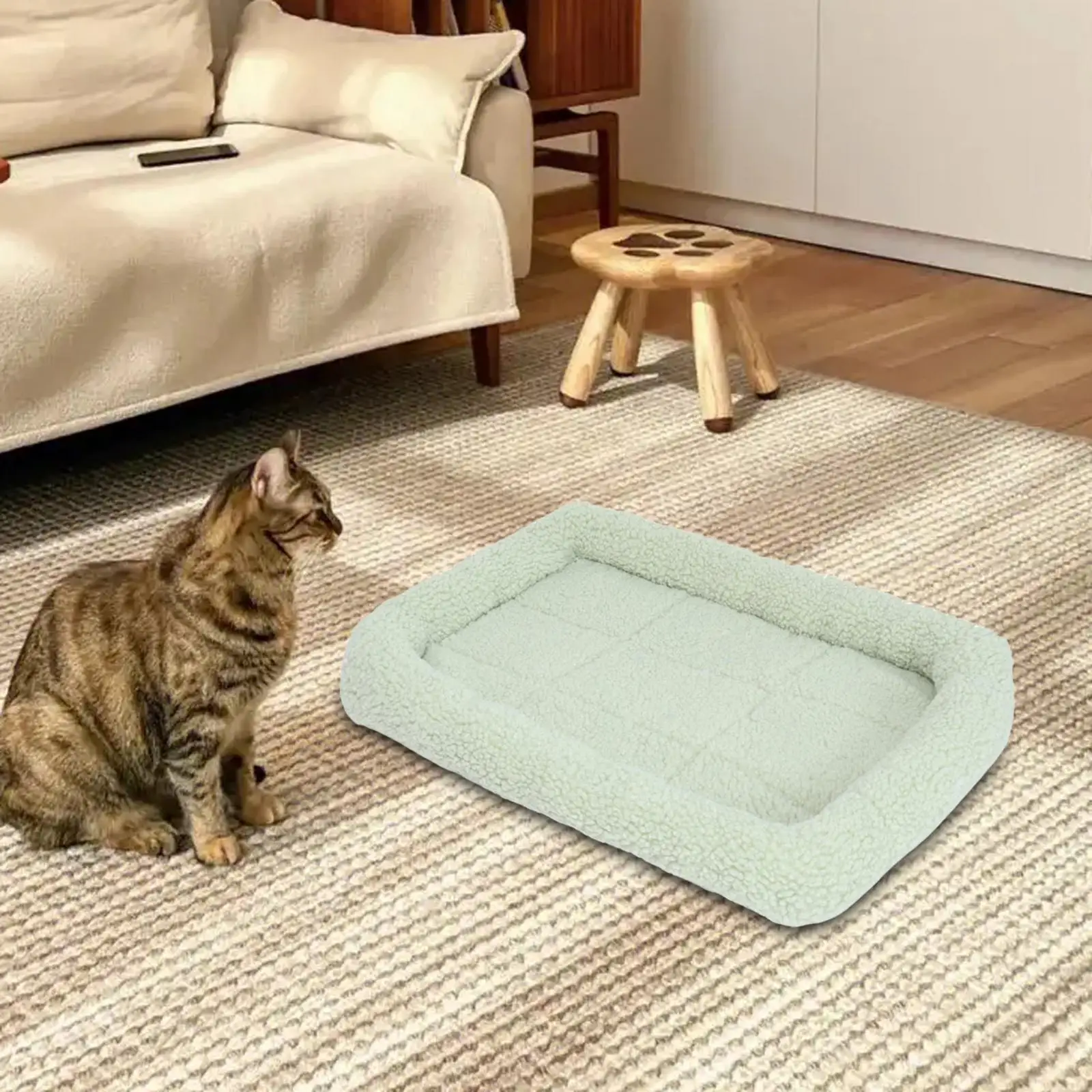 Dog Bed Washable Cuddler Bed Cat Bed Cushion Rectangle Pet Pad for Small Medium Dogs Autumn Winter Sleeping Indoor Cats Kitten