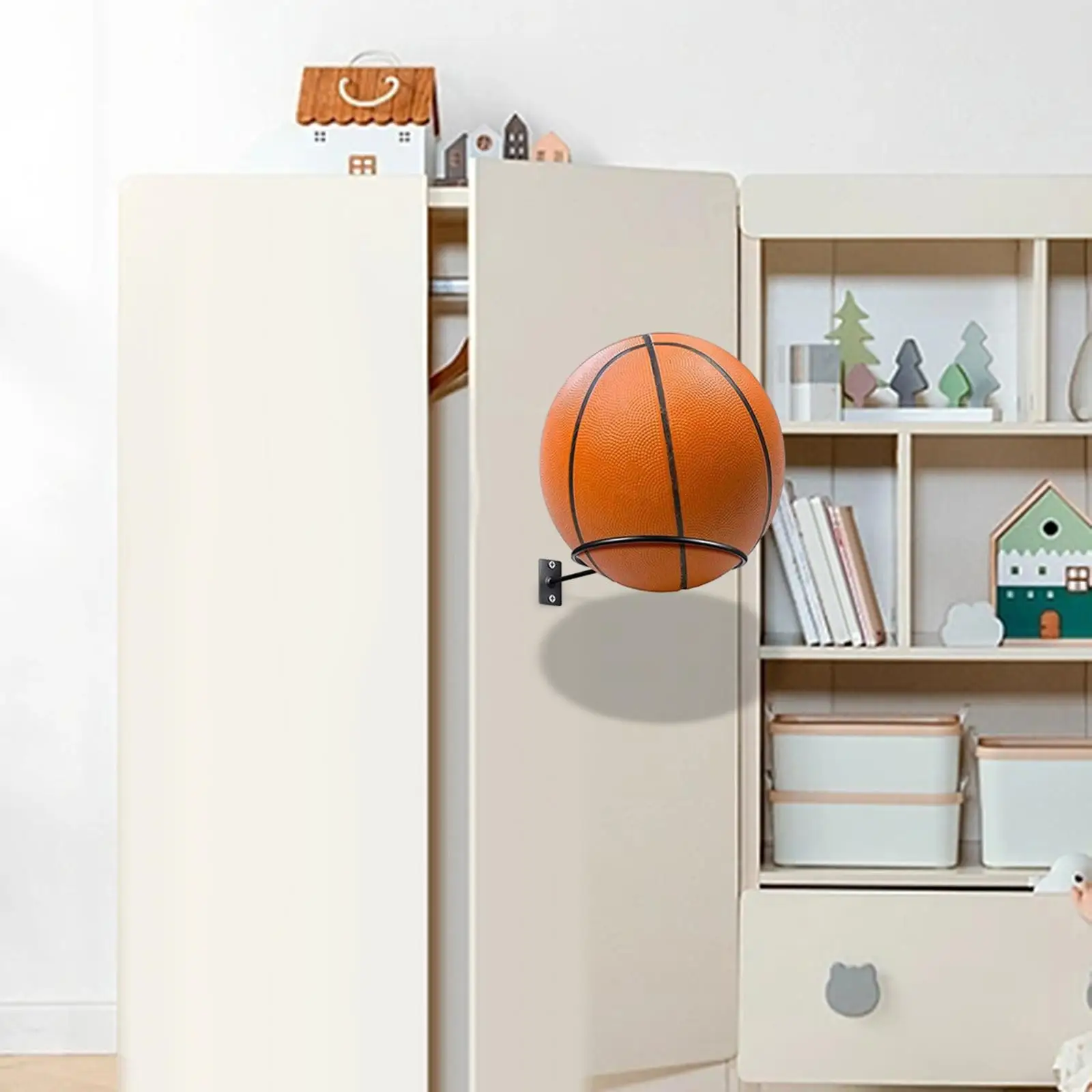 Sports Ball Holder Space Saving Organization Durable Basketball Display Stand for Volleyball Spheres Basketball Equipment
