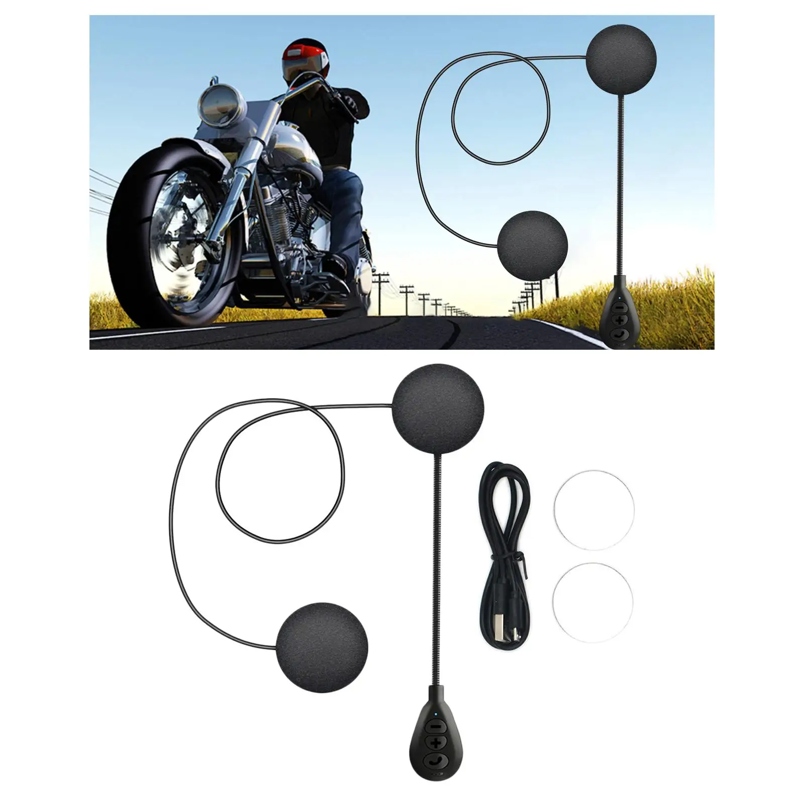 Motorcycle Bluetooth Helmet Headset Speakers Stereo for Outdoor Sports