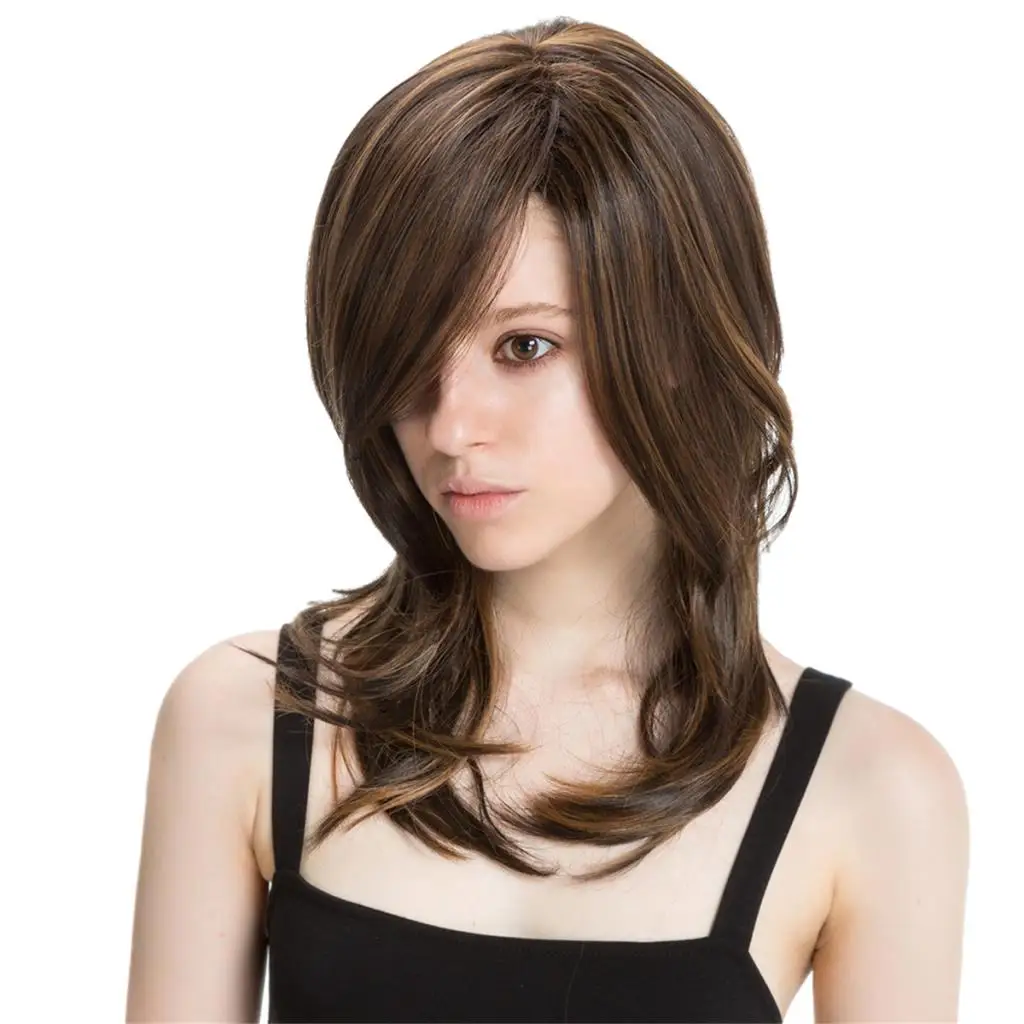 Women Girls` High Density Heat Resistant Synthetic Hair Weave Full Wigs, 2 Colors for 