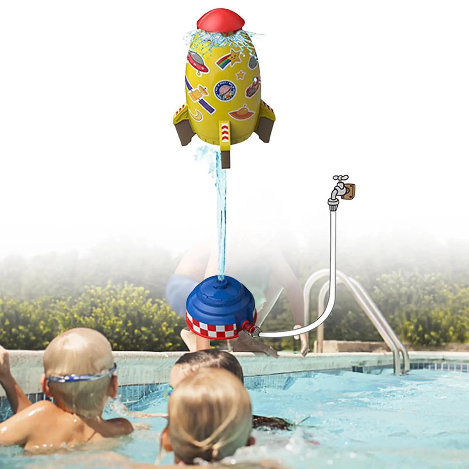 Summer Rocket Sprinkler Interaction Water Toys for Patio