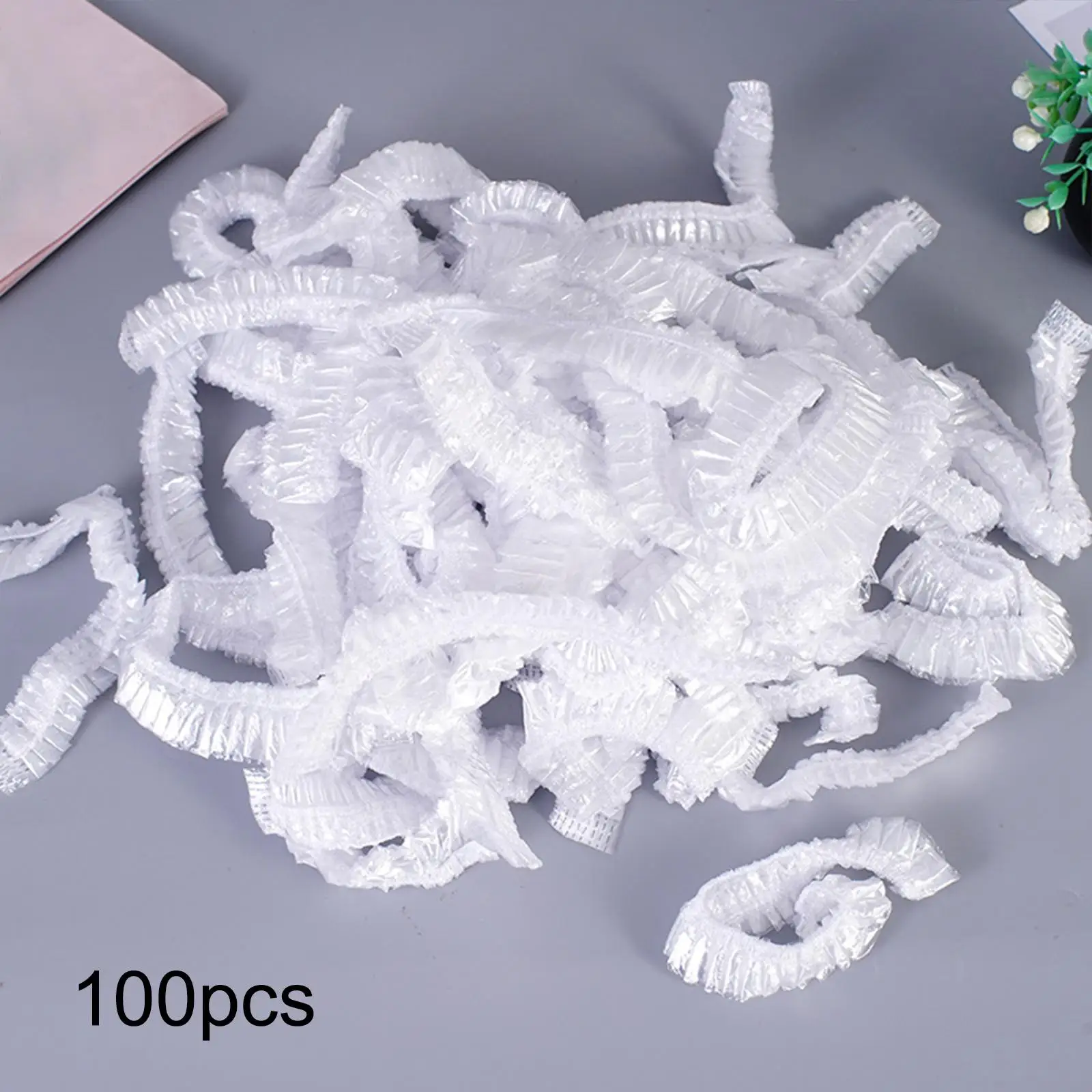 100Pcs Disposable Shower Caps Multipurpose White Waterproof Hair Caps Bath Caps for Home SPA Bathing Conditioning Unisex Adults