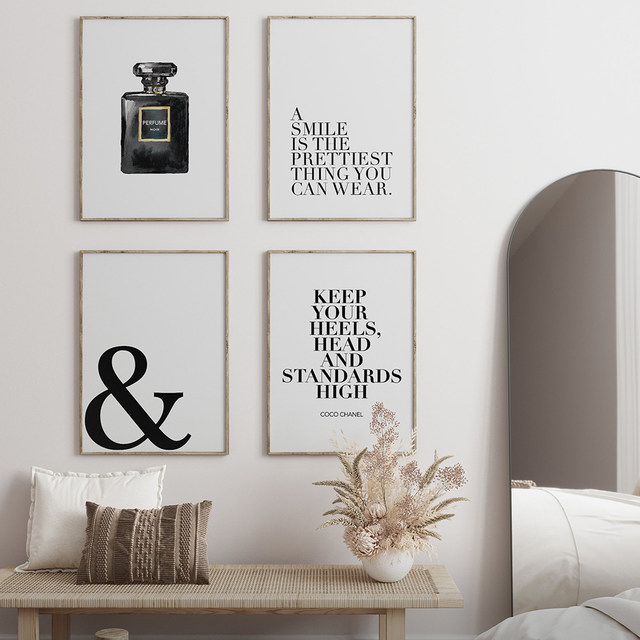 Fashion Perfume Women Canvas Prints and Posters Modern Minimalist Art  Painting Quotes Wall Picture Living Girl Room Home Decor