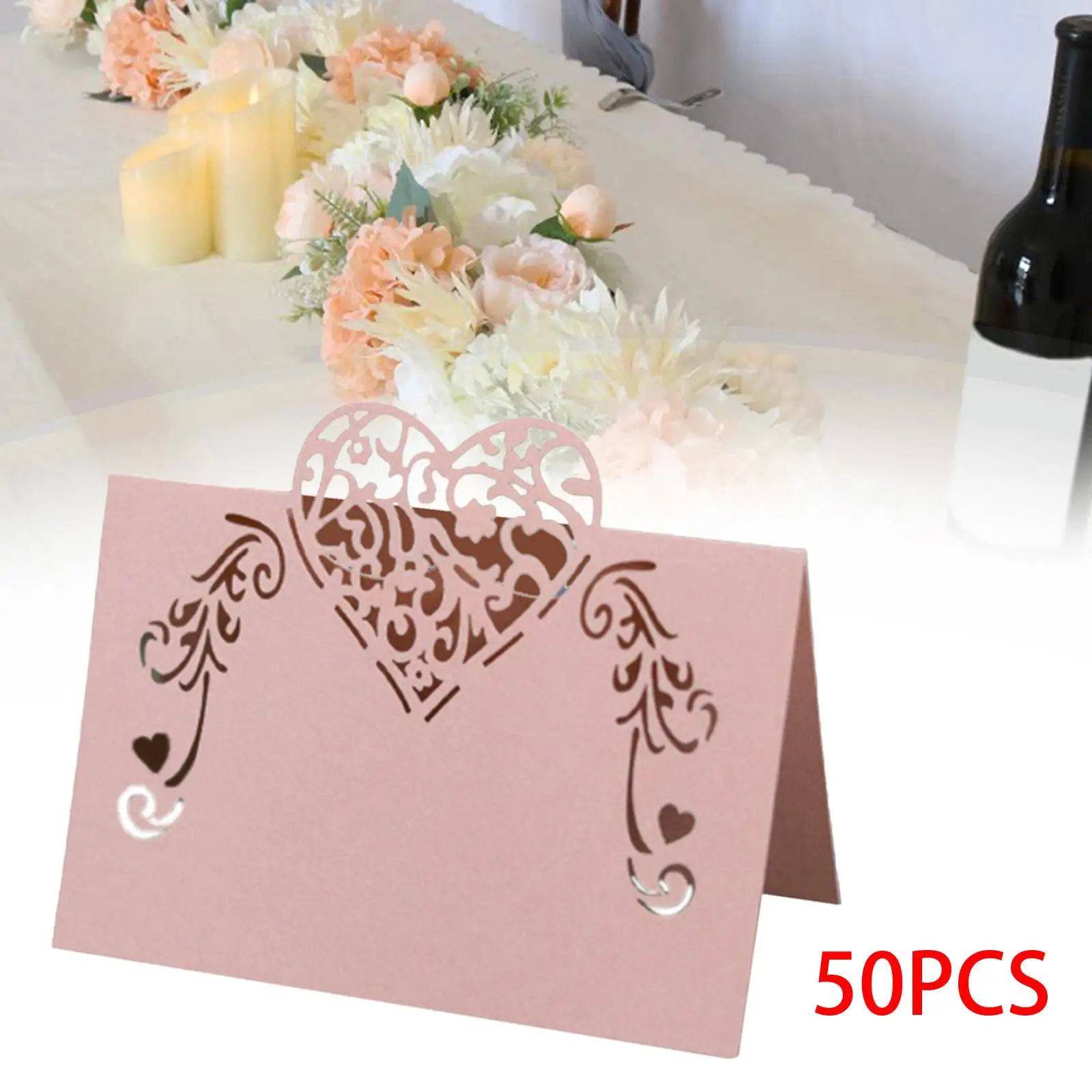 50Pcs Paper Place Cards Buffet Table Cards Tags Elegant Blank Greeting Cards for Reception Restaurant Restaurant Events Wedding