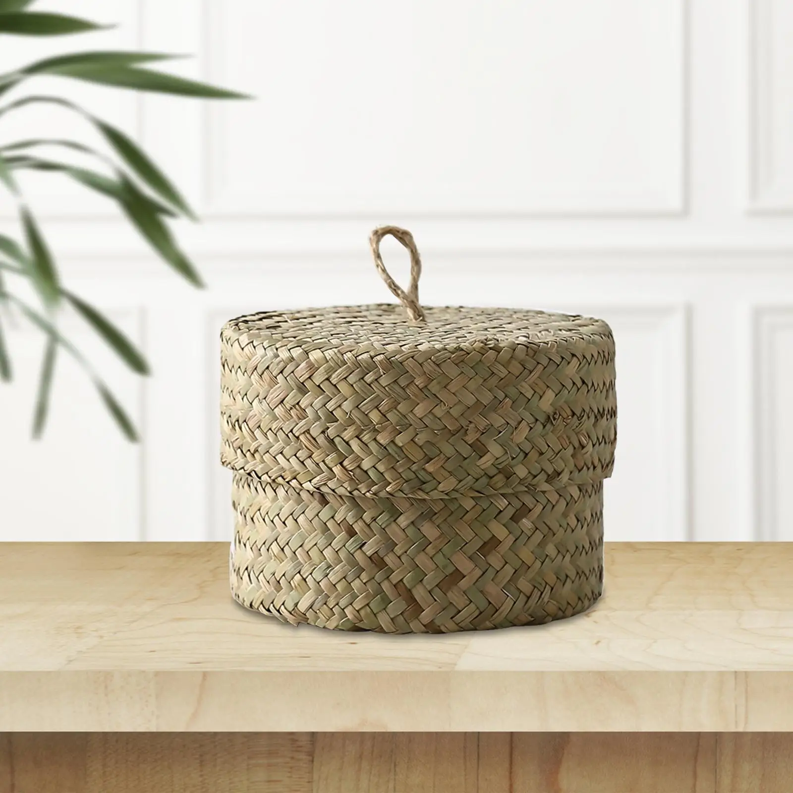 Natural Seagrass Storage Basket Seagrass Organizer Handmade Finishing Box Storage Box for Office