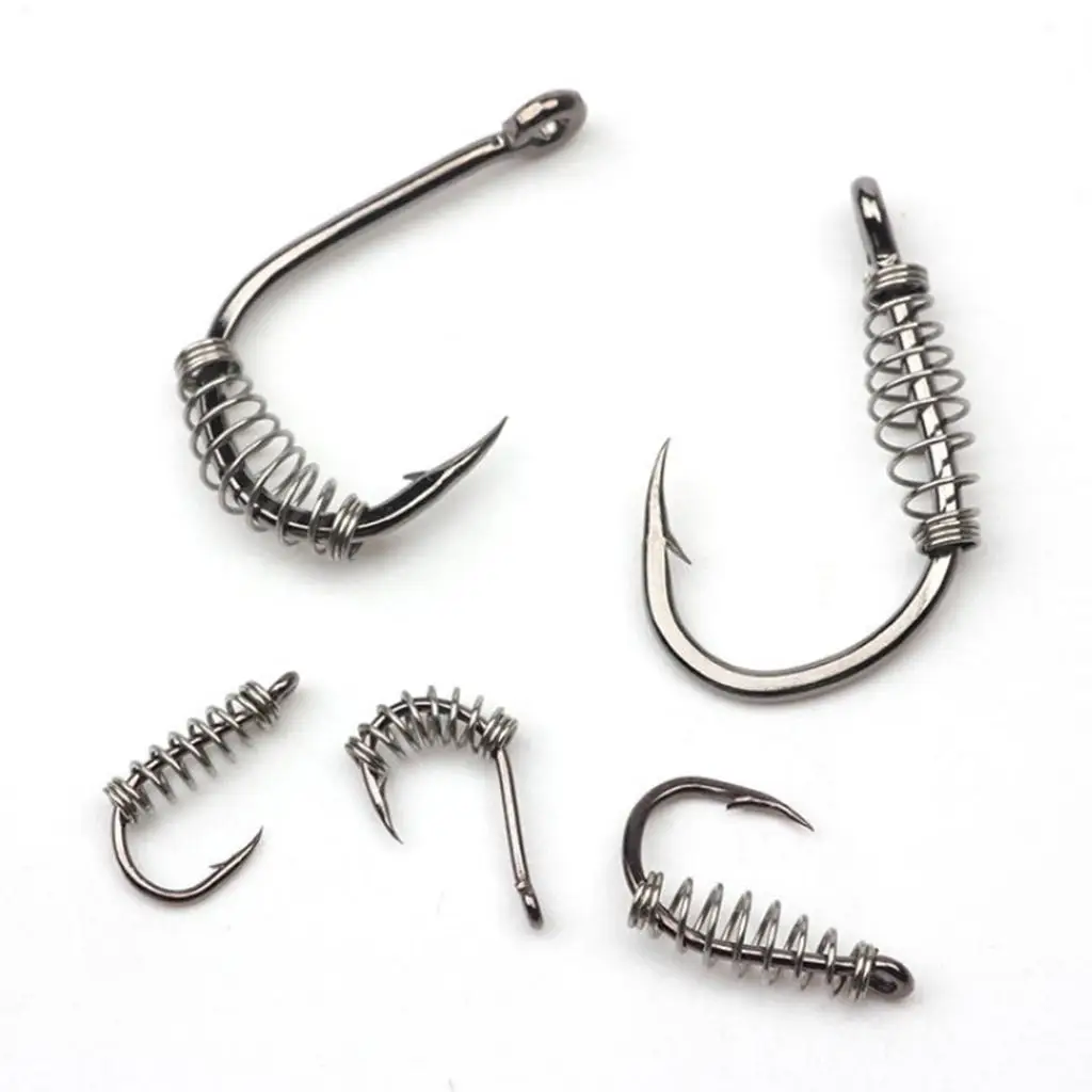 100 Pieces Fishing Hook Spring Steel Fishing Screw Spring Accessories