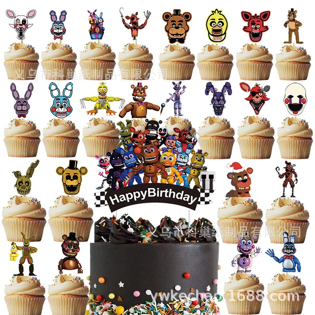 FNAF Birthday Party Supplies Set Five Nights At Freddy Banner Balloons Cake  Topper Suit Party Decoration Photo Props Baby Shower - AliExpress