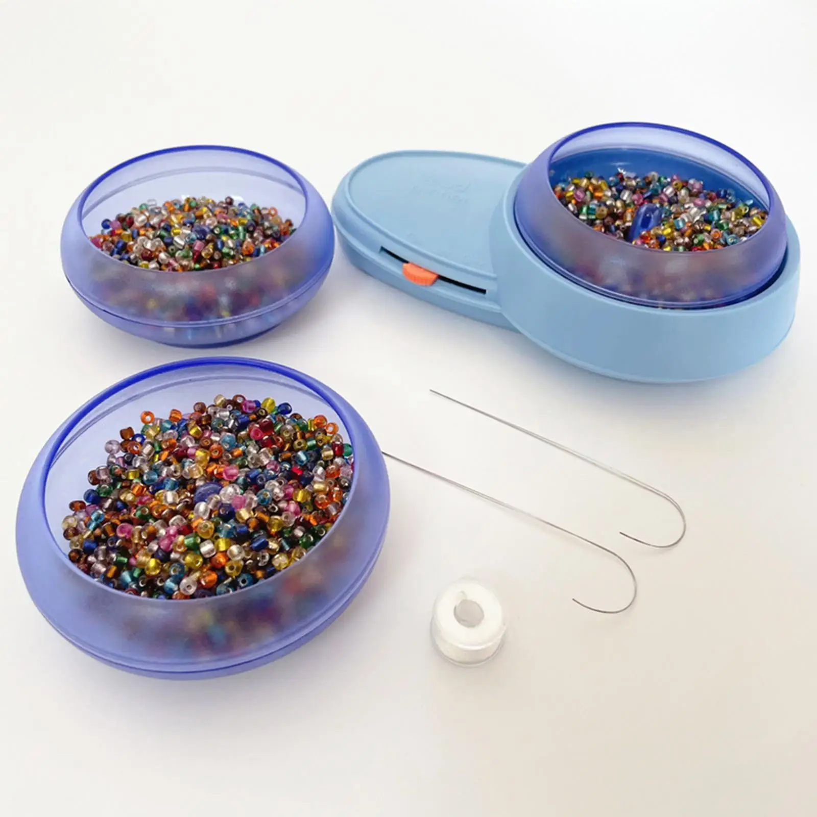 Electric Bead Spinner Spin Bead Loader with Needles Quickly Crafting Beading Bowl for Bracelets Waist Bead Jewelry Making Tool