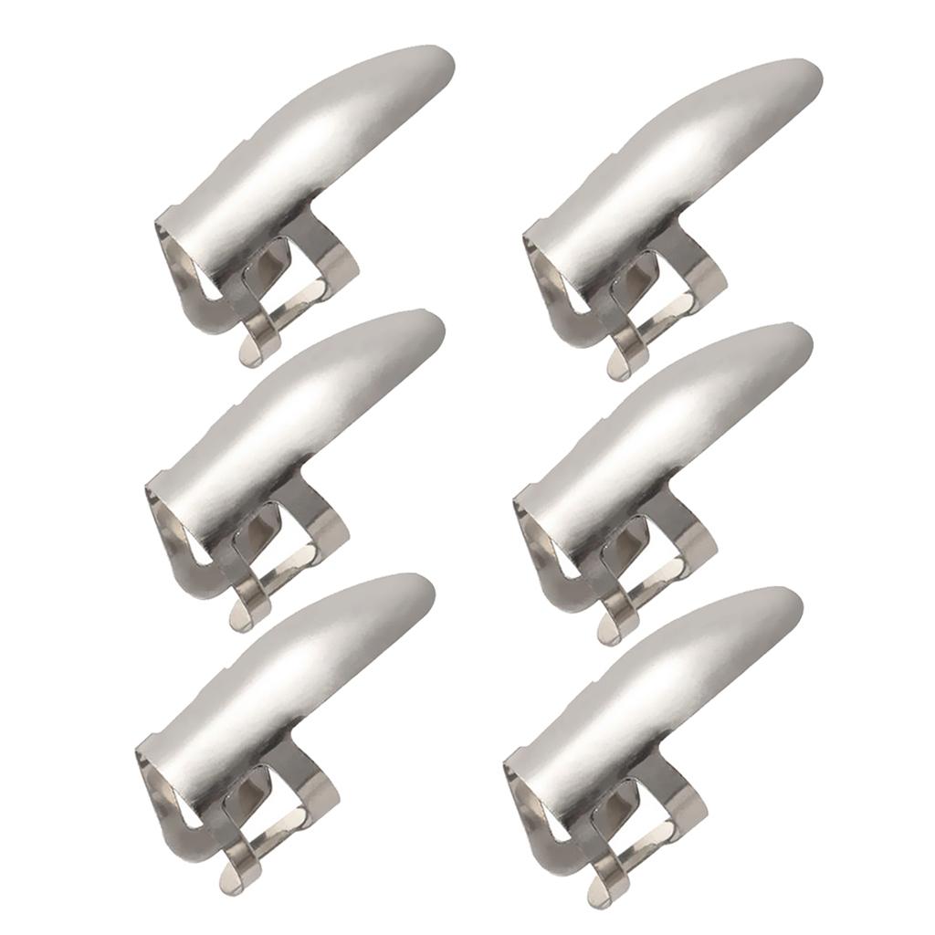 6x Finger Stainless Steel Plectrums Guitar Banjo Ukulele Picks Plectrums Set