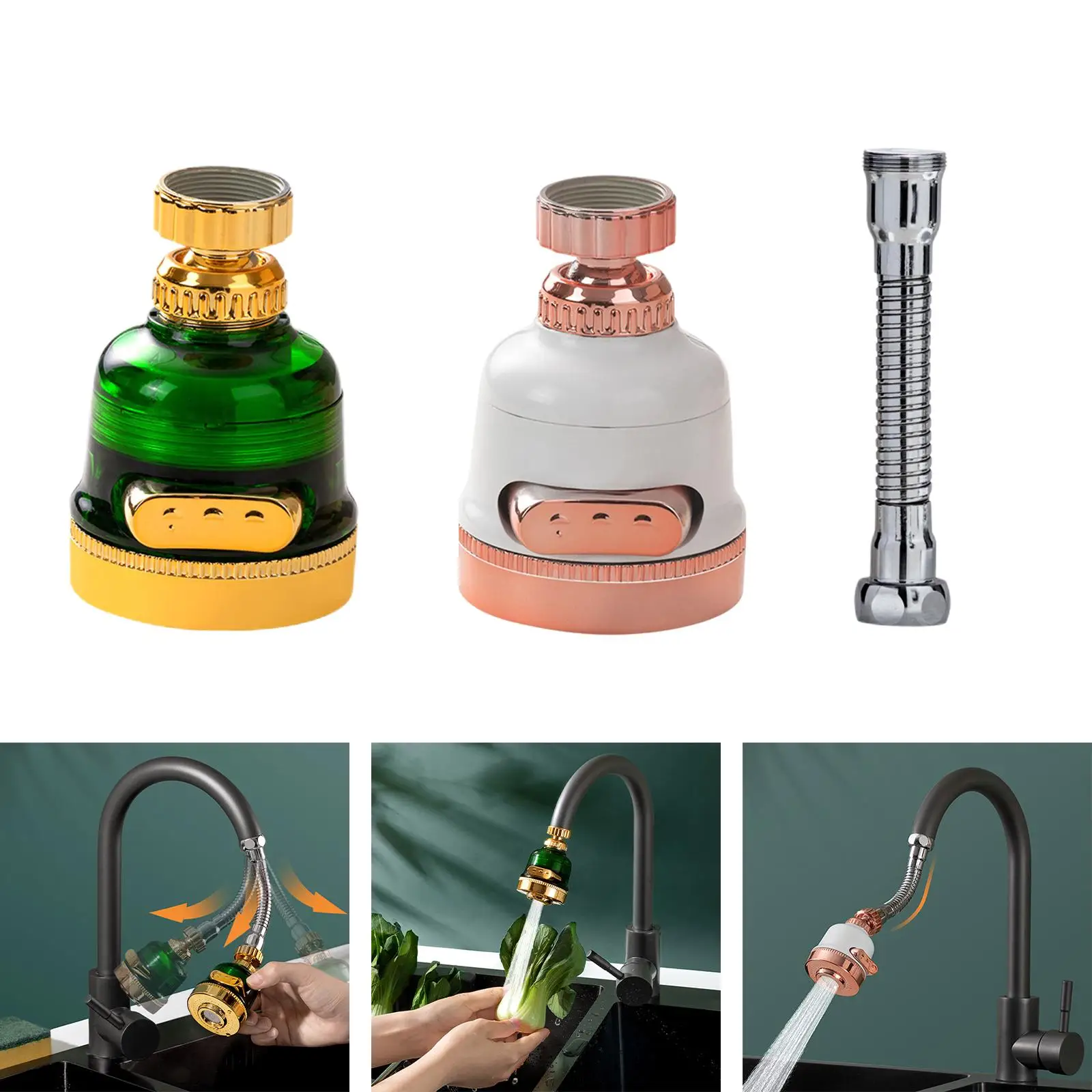 Movable Faucet Sprayer Anti Splash Sprinkler Faucet Aerator for Laundry Room Bathroom Basin