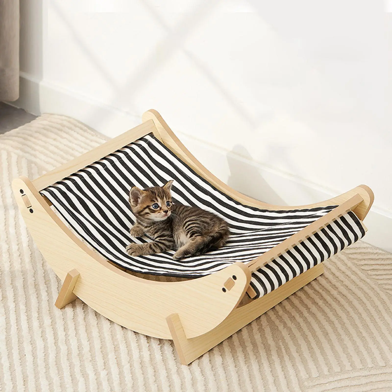 Cat Hammock Cat Rocking Chair Elevated Sleeping Chair Free Standing Portable Cat Rocking Hammock Bed for Indoor Cats Kitten