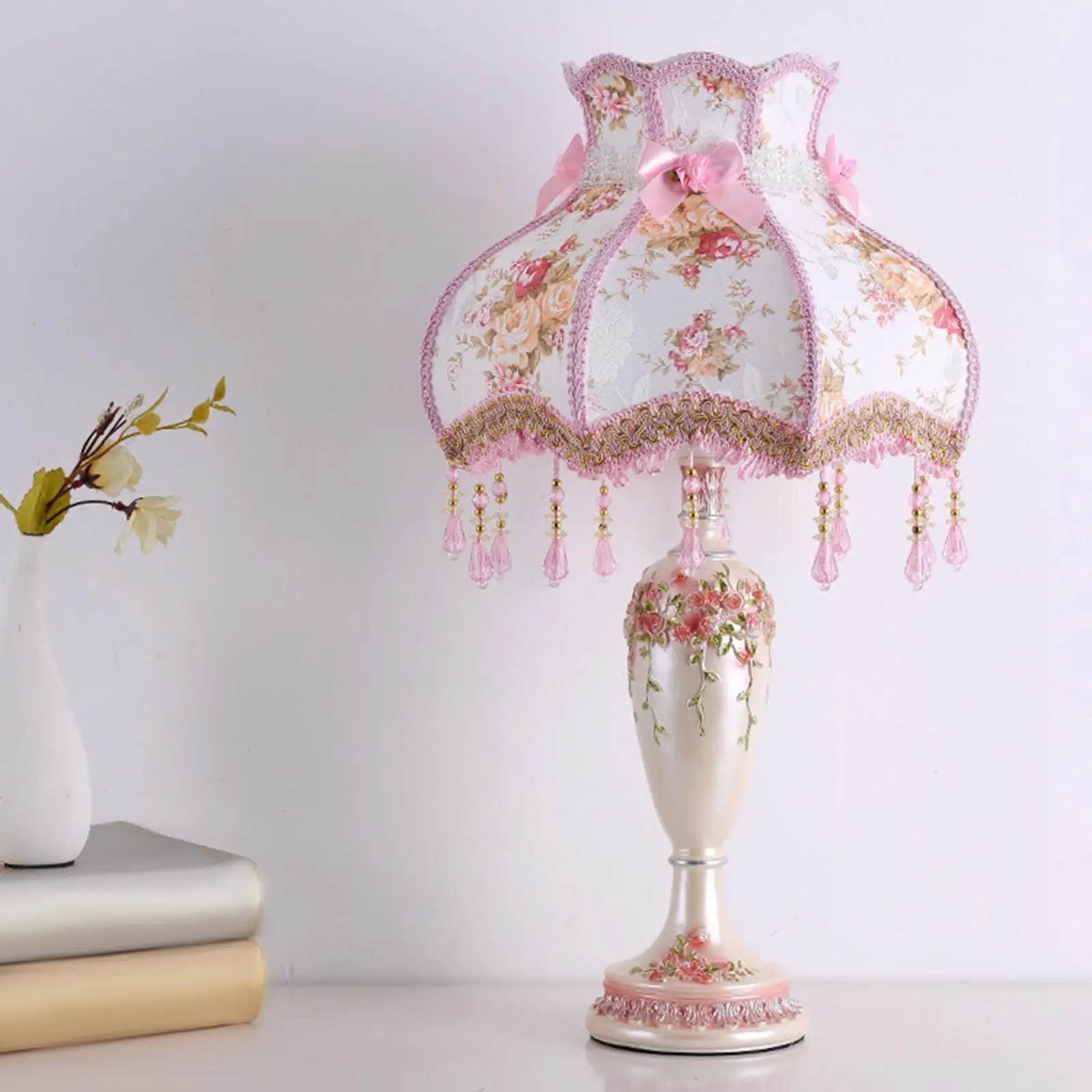 Table Lamp E27 Table Light Pastoral Reading Light for Bedroom Wedding Party