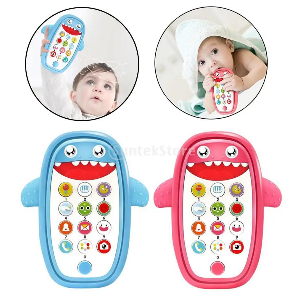 Teething Phone Toy for Babies with Removable Soft Case, Lights, Music And