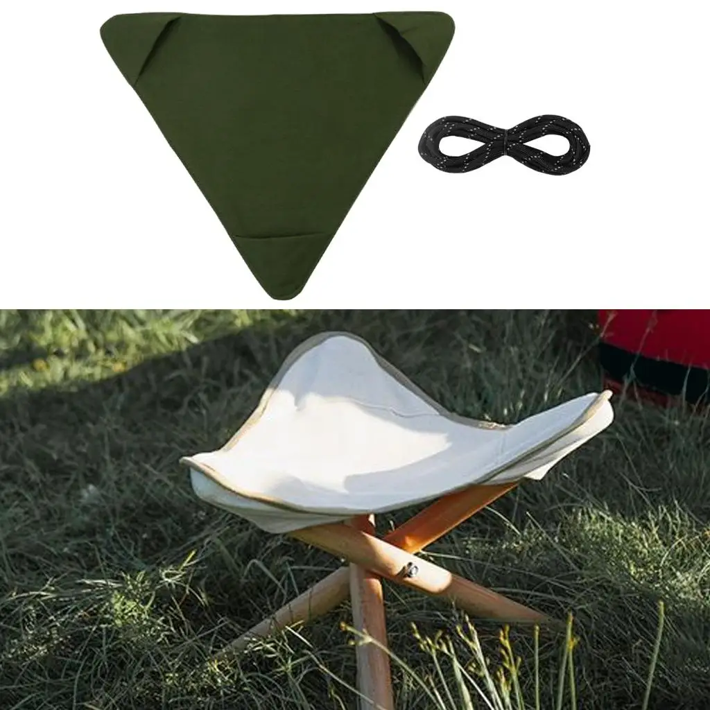 Portable Tripod Stool Cloth Outdoor Slacker Chair Seat Fabric for Travel