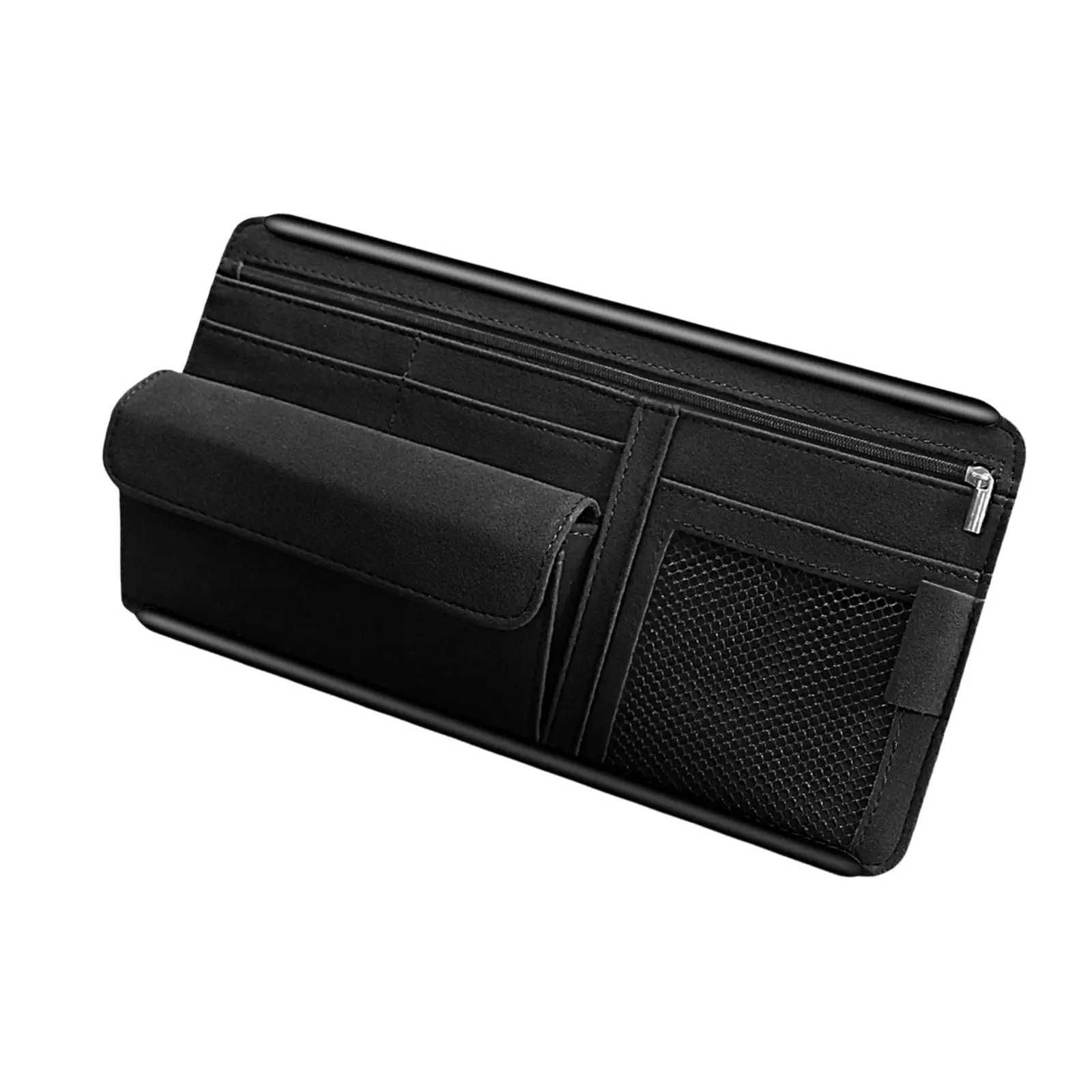 Universal Car Sun Visor Organizer Interior Accessories with Multi Pocket Zippers Storage Pouch for Cards Pens SUV Truck