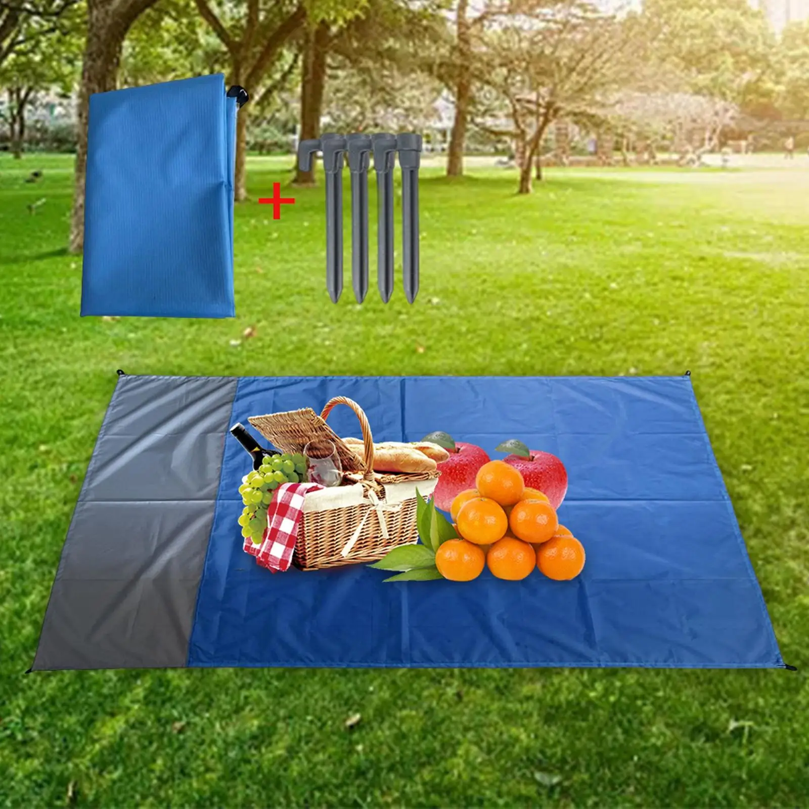 Quick Drying   Beach Mat and 4 Durable Stakes 79