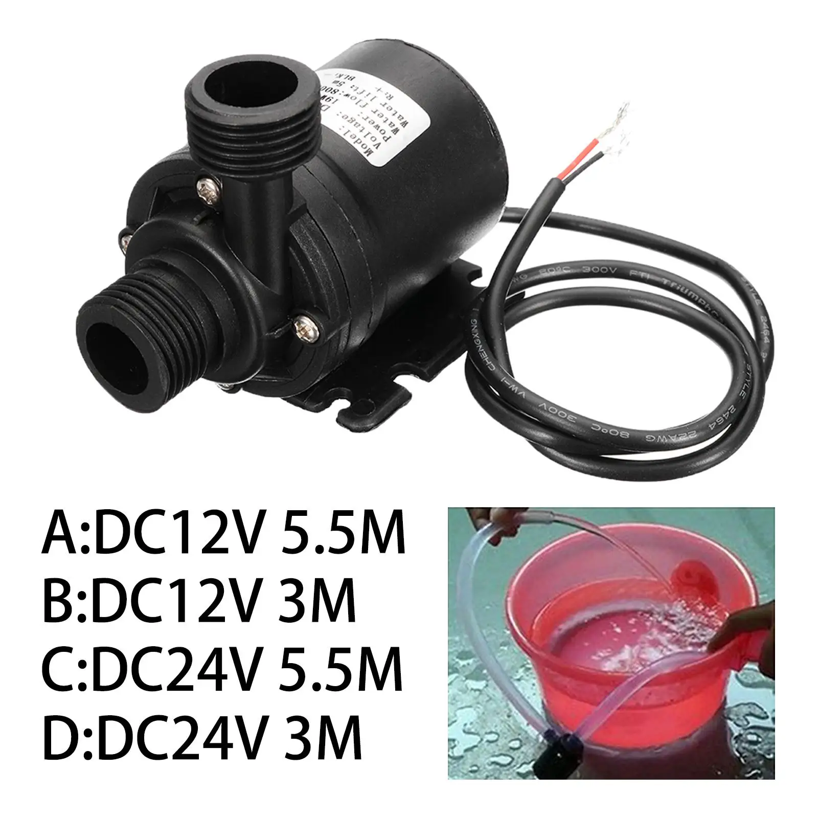 Brushless Submersible Water Pump Mini Quiet Portable Centrifugal Pump for Aquarium pond Tank Fountain Drive